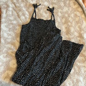 Girls Old Navy black and white polka dot jumpsuit. x-large